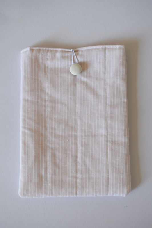 Pink Linen Stripe Book Sleeve