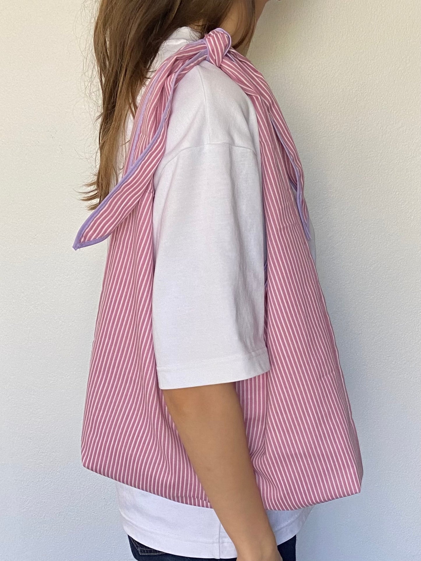 Pink Stripe Slouchy Bag