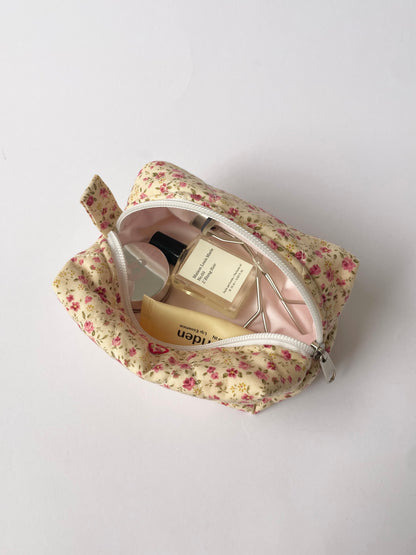 Pink Floral Mini Makeup Bag