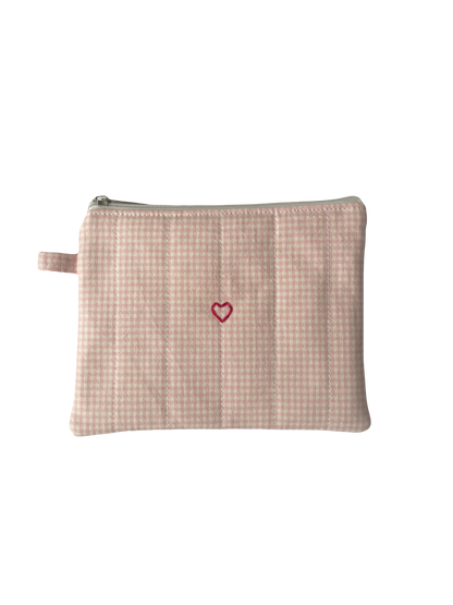 Pink Gingham Carry Pouch