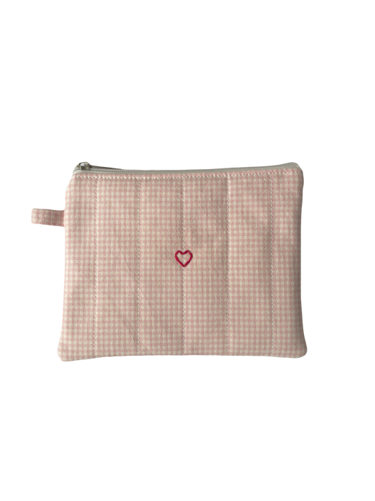 Pink Gingham Carry Pouch