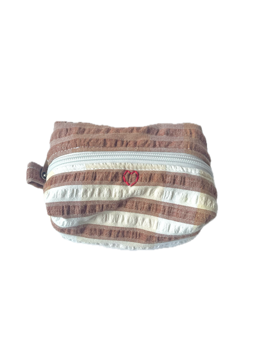 Seersucker Mini Makeup Bag