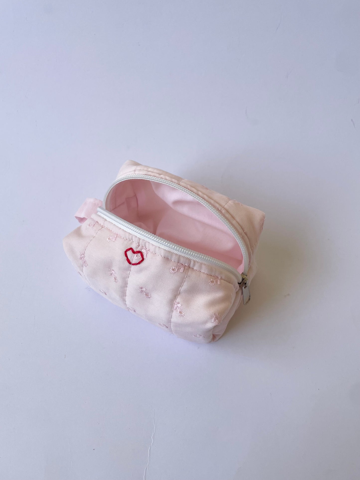 Pink Broderie Mini Makeup Bag