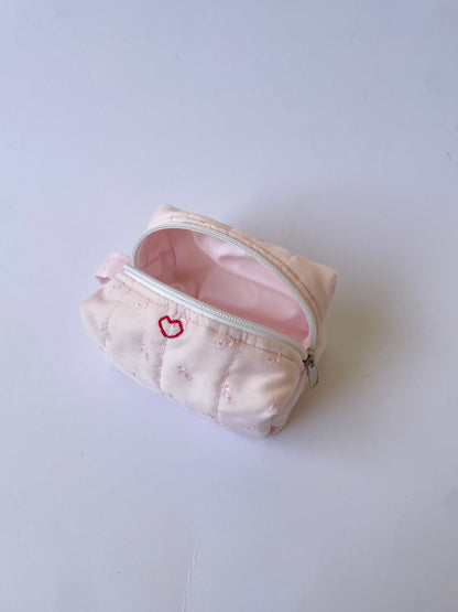 Pink Broderie Mini Makeup Bag