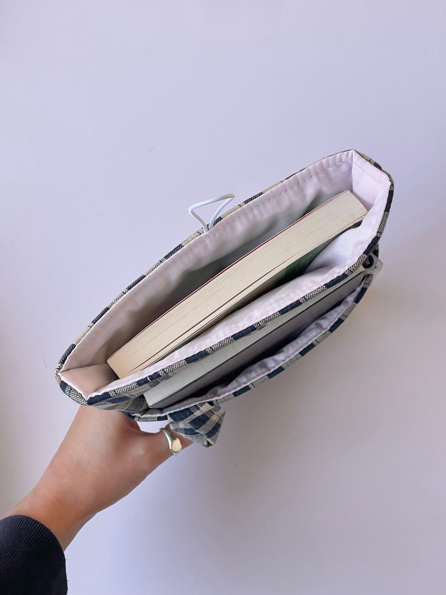 Cottage Blue Book Sleeve with Pocket