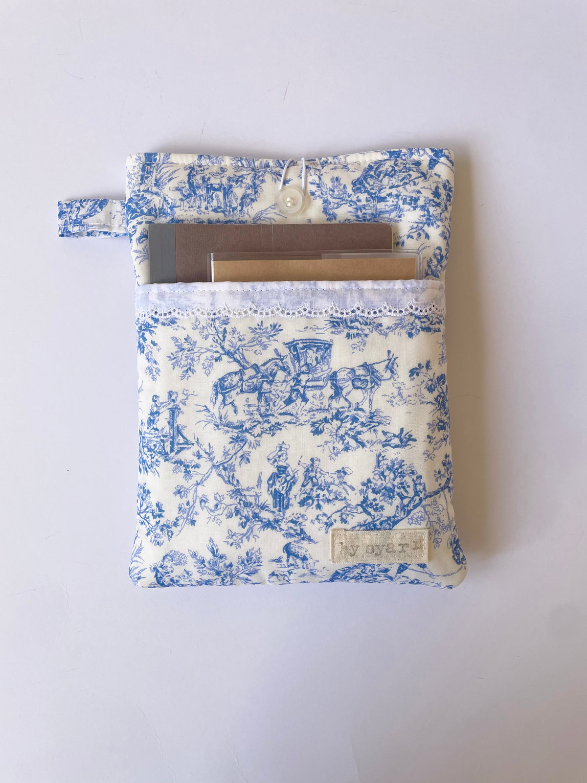 Toile De Jouy Book Sleeve with Pocket