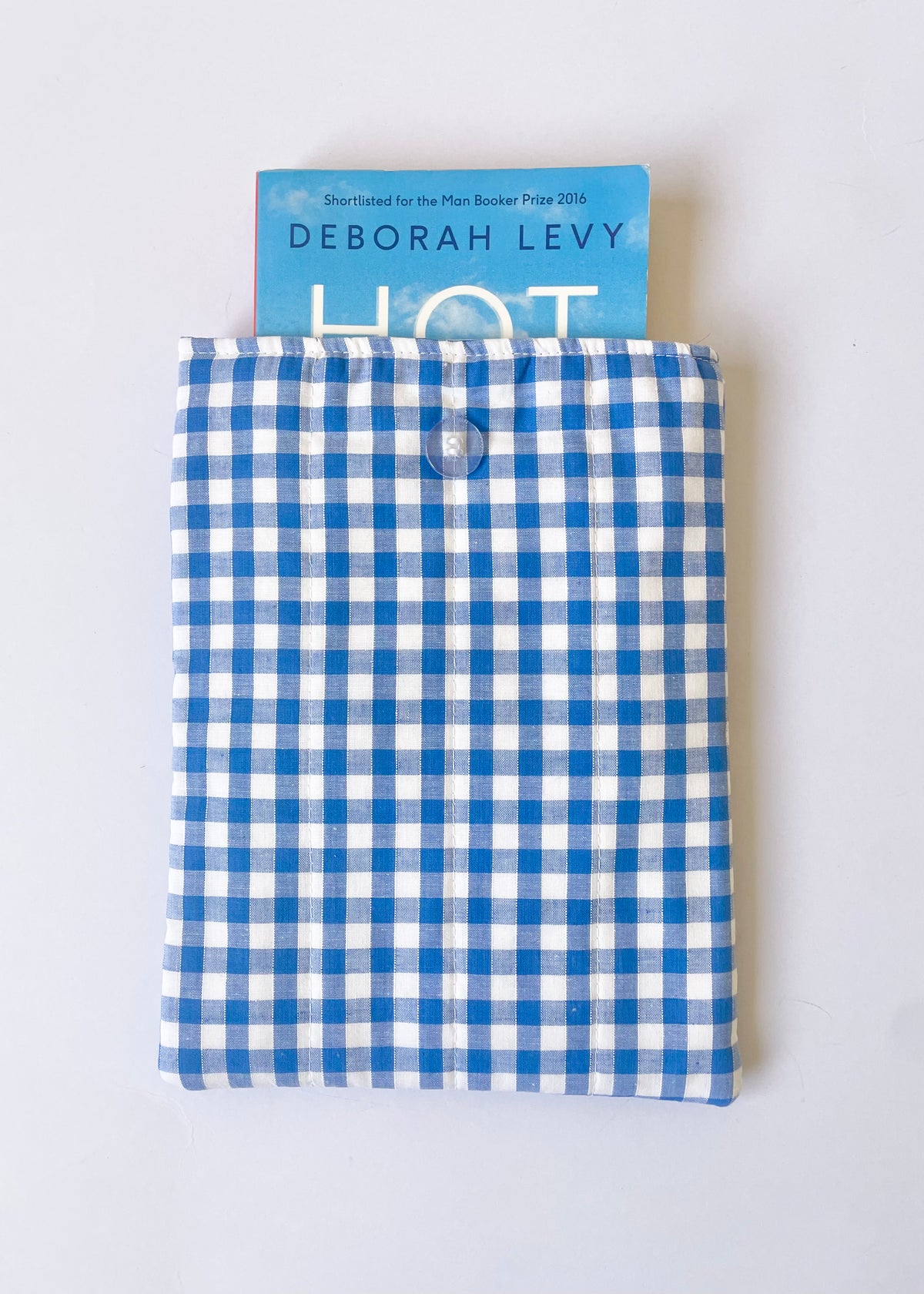 Blue Gingham Book Sleeve 2
