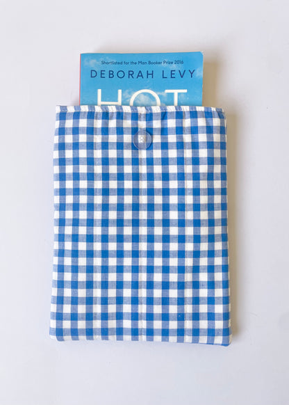 Blue Gingham Book Sleeve 2