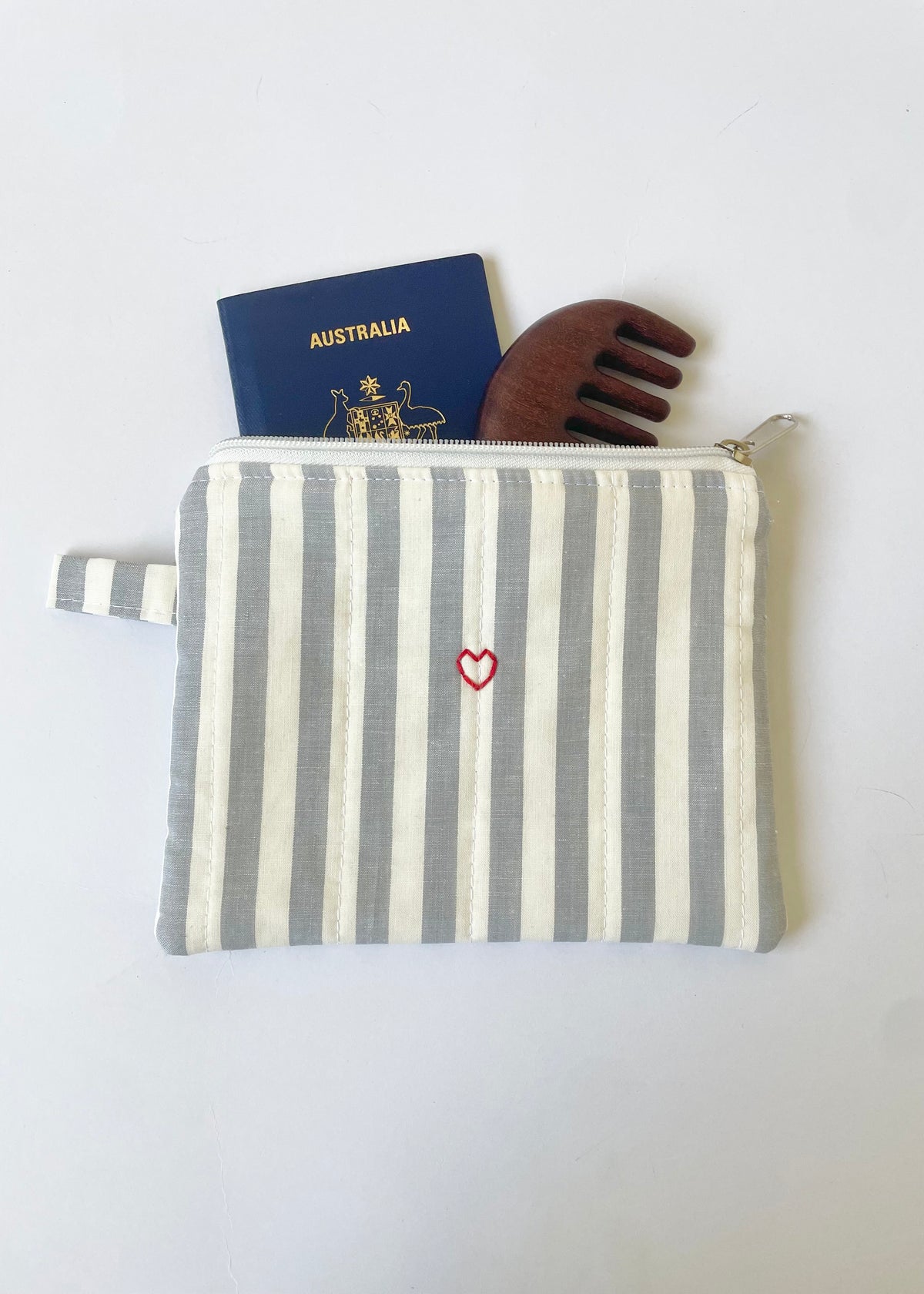Grey Stripe Carry Pouch