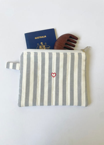 Grey Stripe Carry Pouch