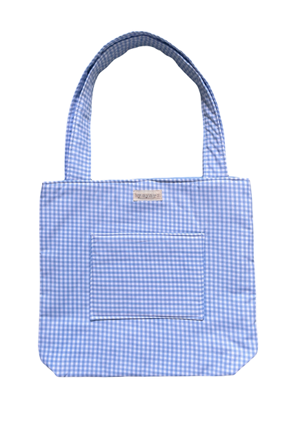Blue Gingham Everyday Tote Bag