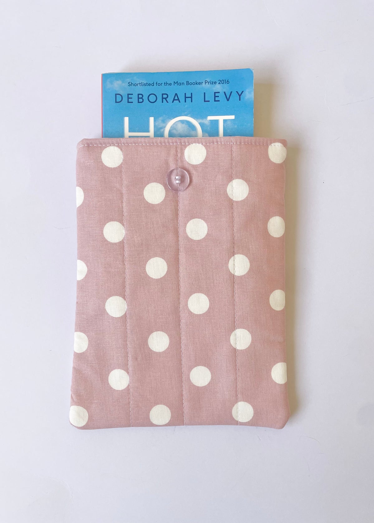 Pink Polka Dot Book Sleeve