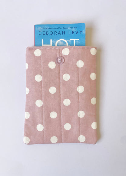 Pink Polka Dot Book Sleeve