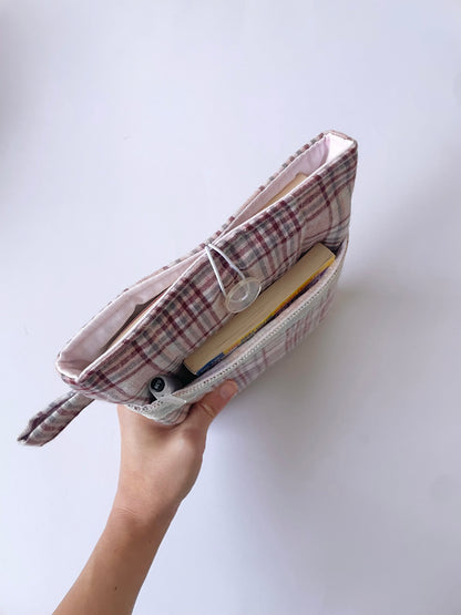 Mulberry Check Book Sleeve with Pocket