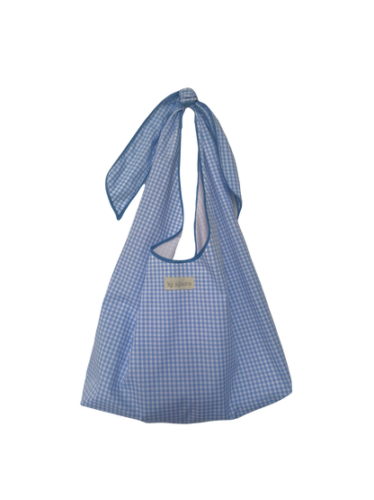 Blue Gingham Slouchy Bag
