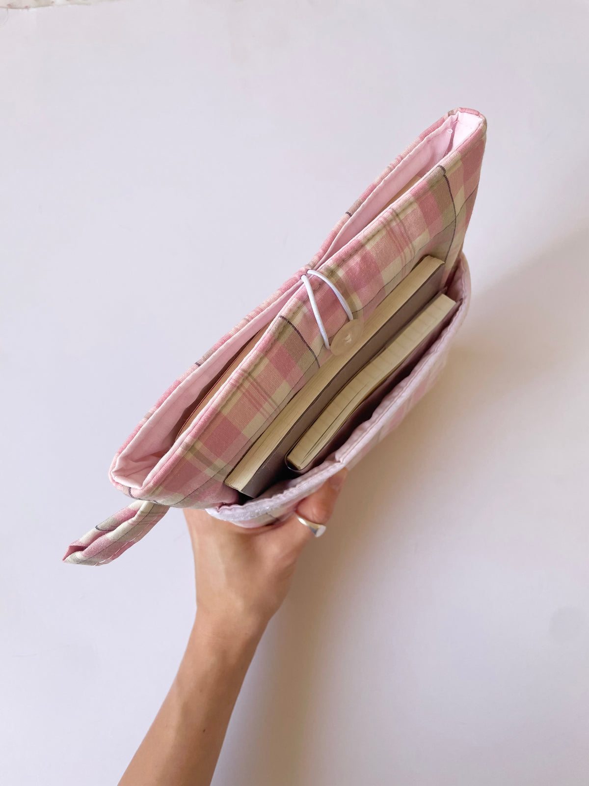 Strawberry Matcha Book Sleeve with Pocket