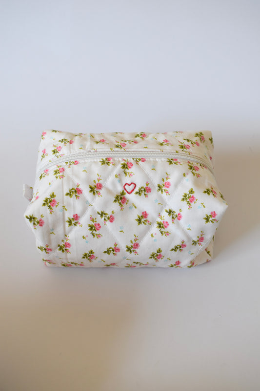 Vintage Floral Jumbo Makeup Bag
