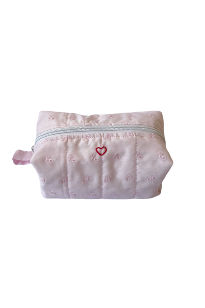 Pink Broderie Makeup Bag
