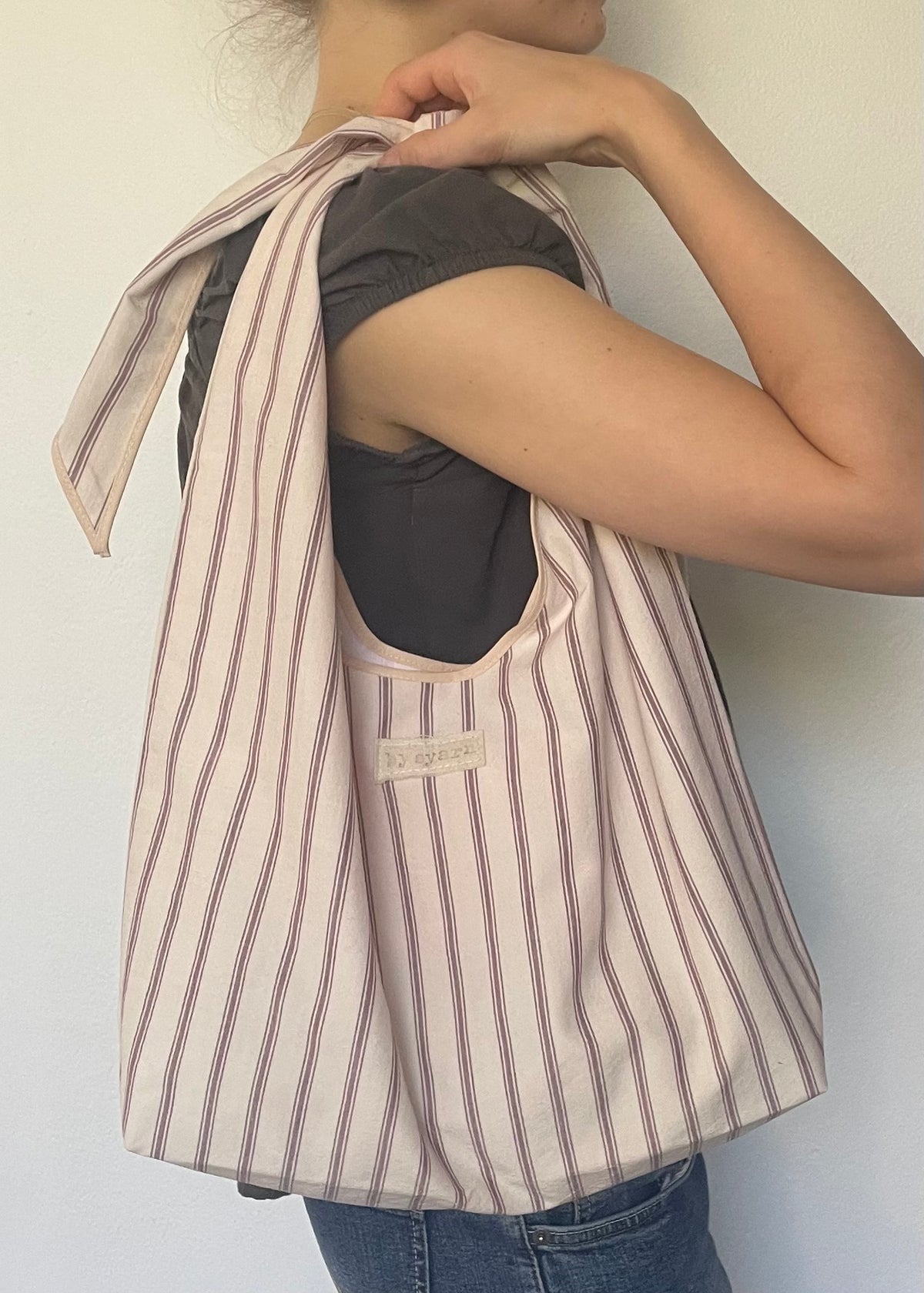 Mulberry Stripe Slouchy Bag