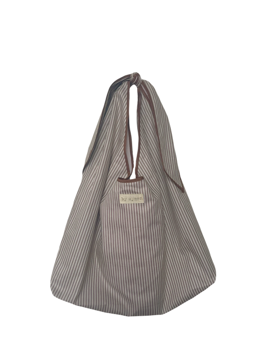 Brown Stripe Slouchy Bag
