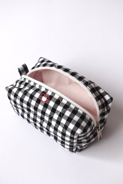 Gingham Mini Makeup Bag