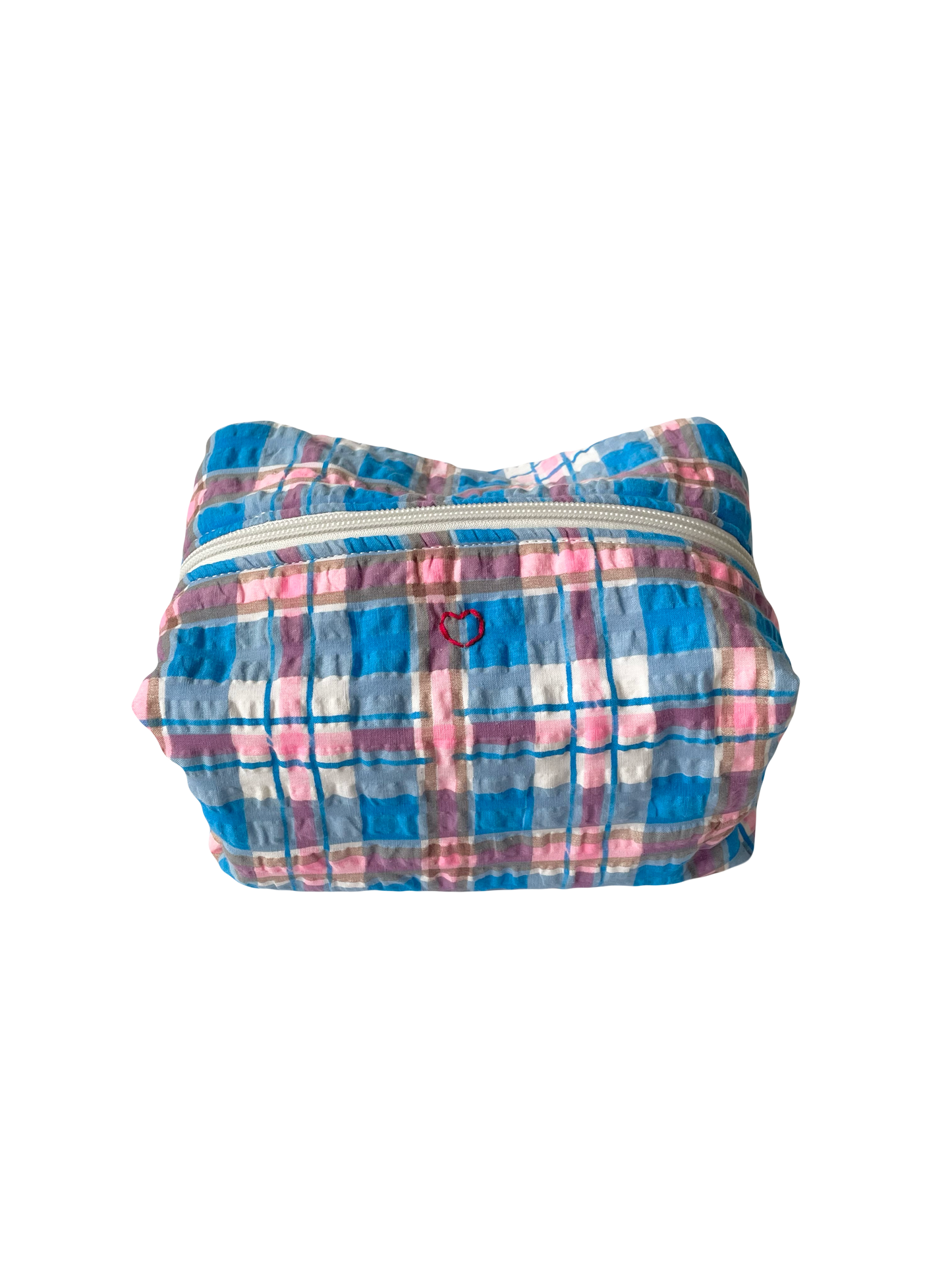 Berry Plaid Jumbo Makeup Bag