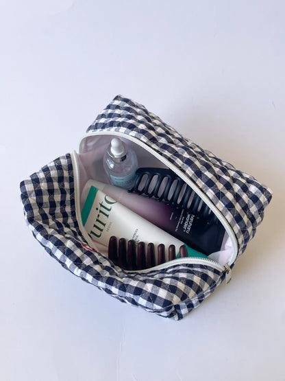 Gingham Jumbo Makeup Bag