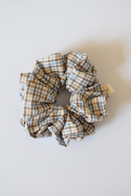 Blue Check Scrunchie