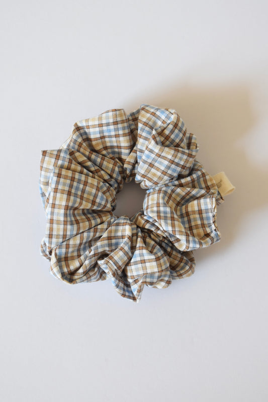 Blue Check Scrunchie