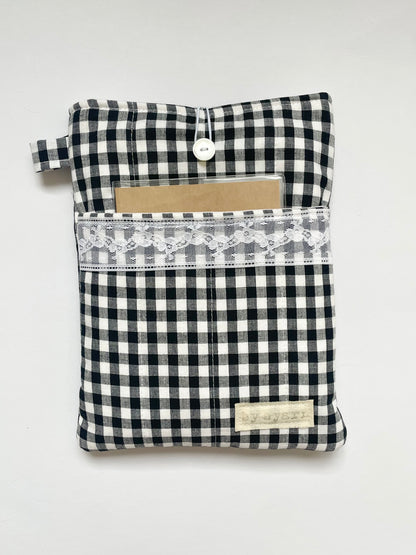 Gingham Book Sleeve with Pocket