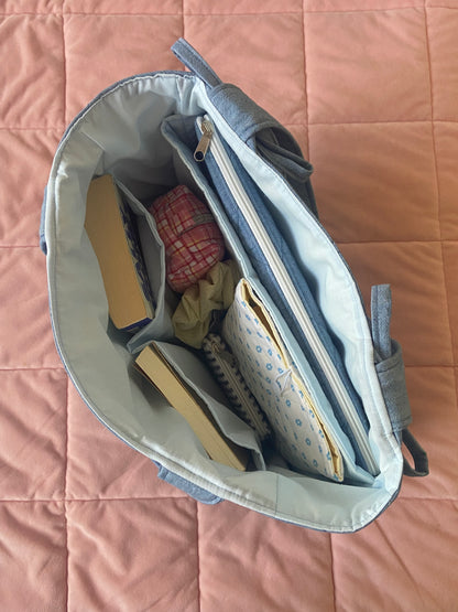 Denim Quilted Tote Bag