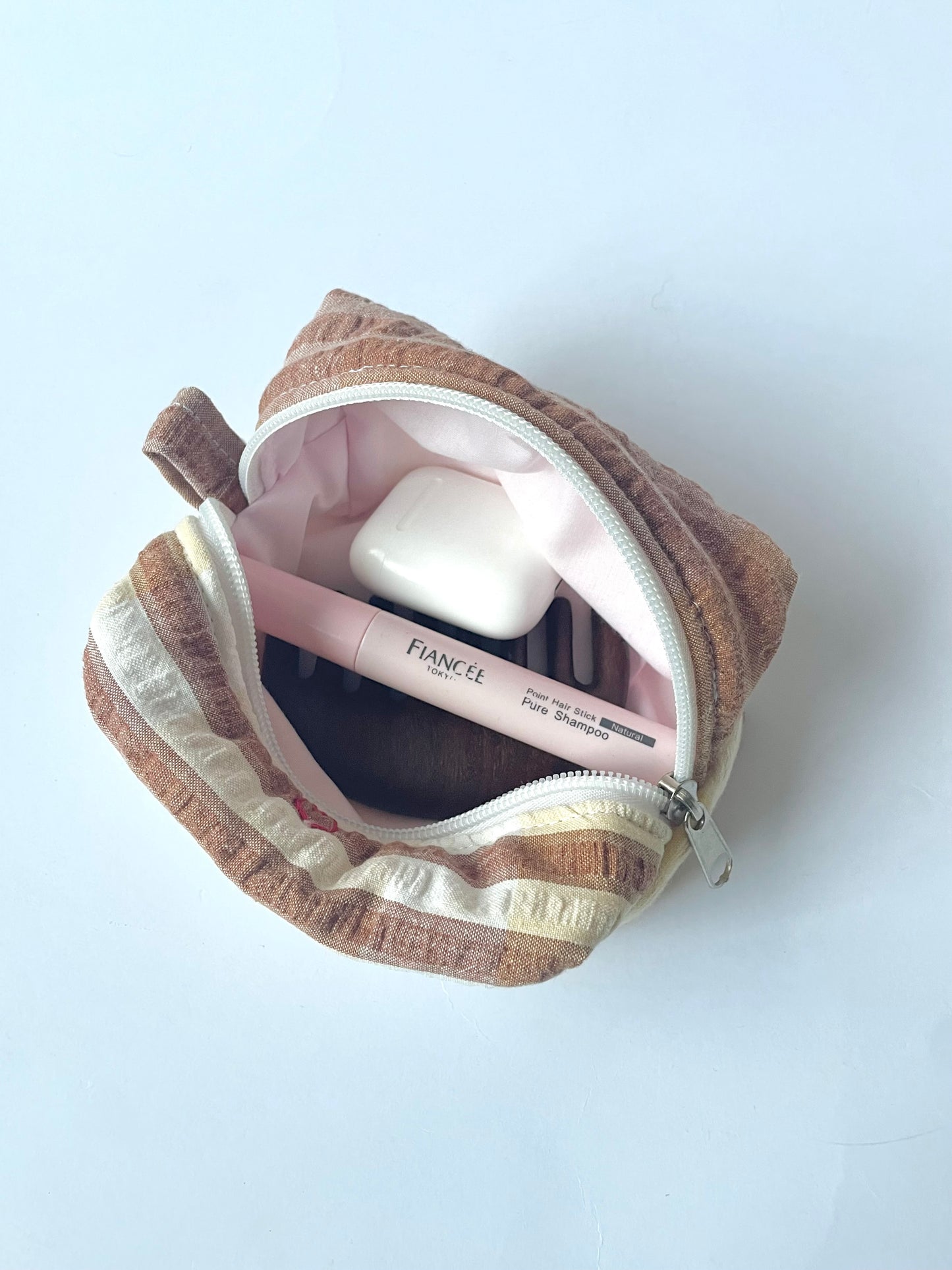 Seersucker Mini Makeup Bag