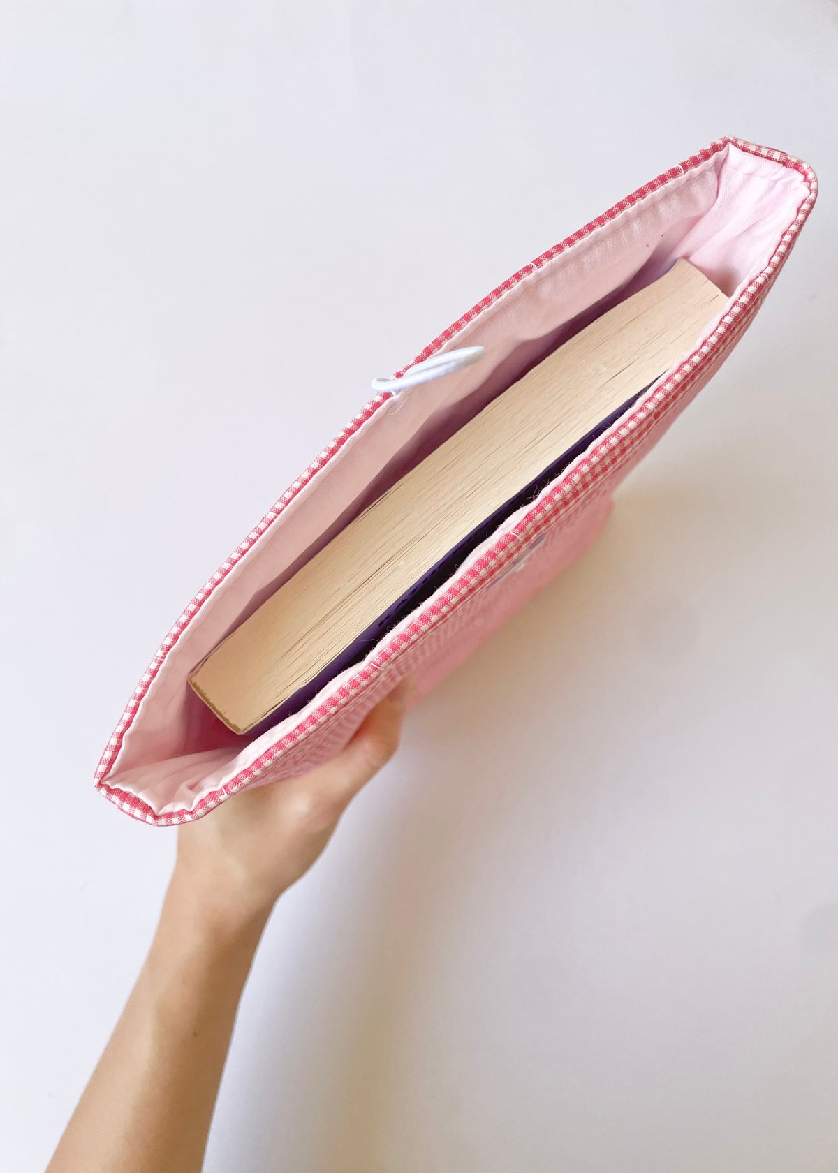 Red Gingham Large Book Sleeve