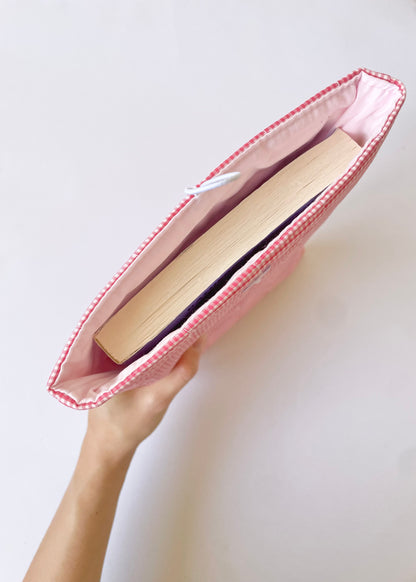 Red Gingham Large Book Sleeve