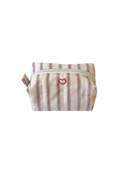 Mulberry Stripe Mini Makeup Bag