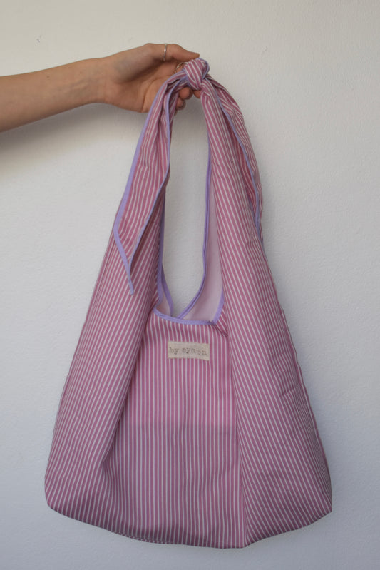 Pink Stripe Slouchy Bag