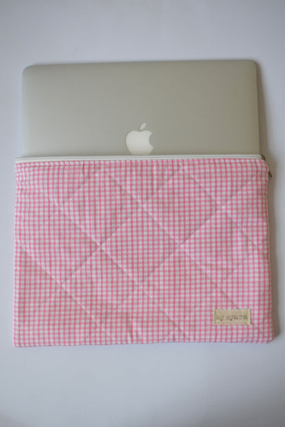 Pink Gingham Laptop Sleeve