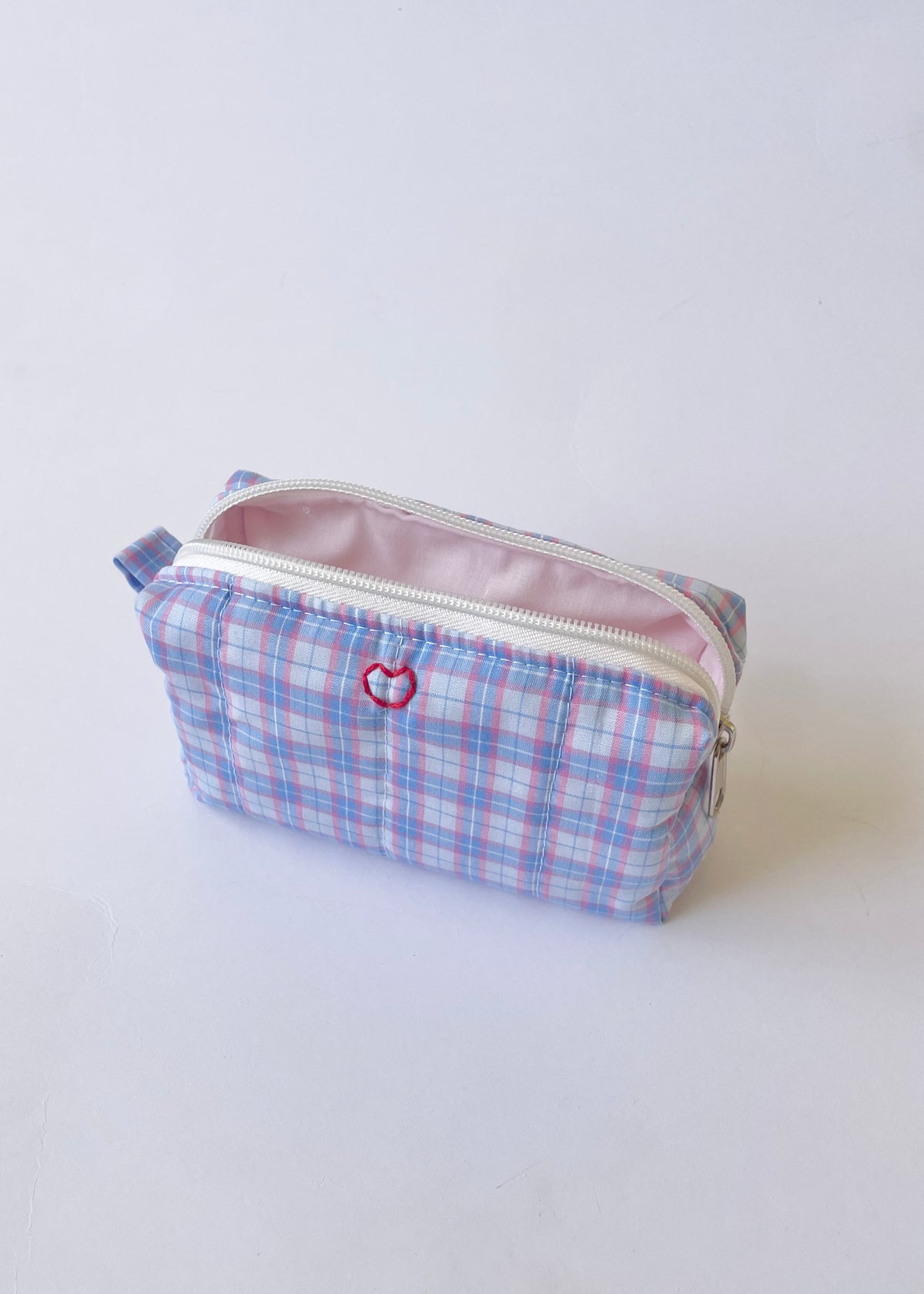 Blue Check Camera Pouch