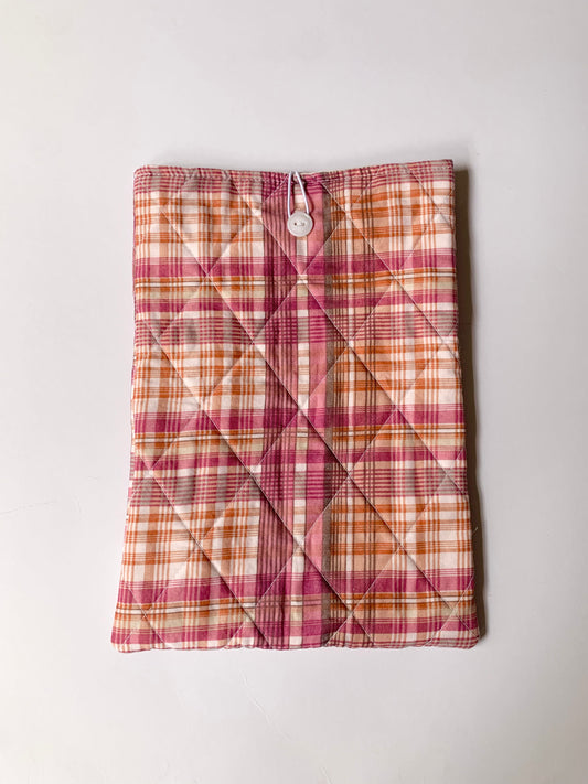 Pink Plaid Large Book Sleeve