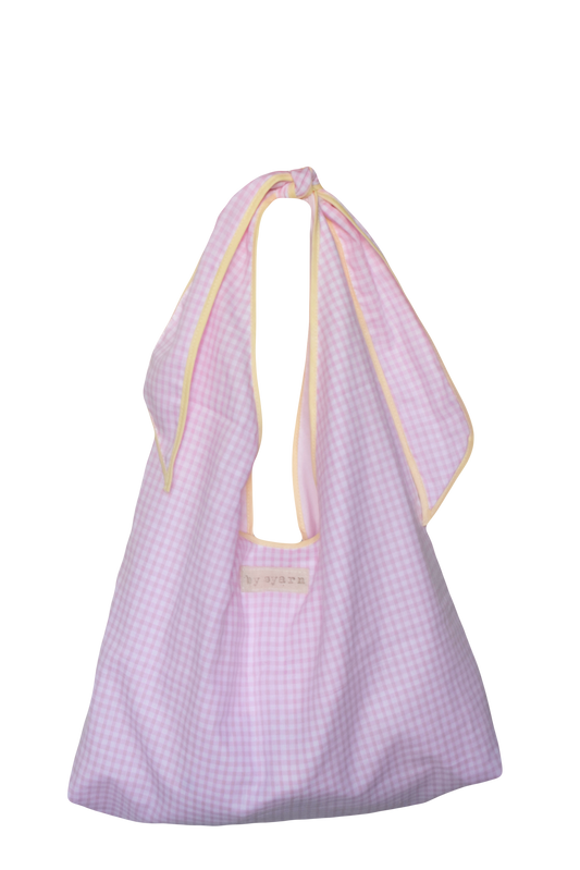 Pink Gingham Slouchy Bag