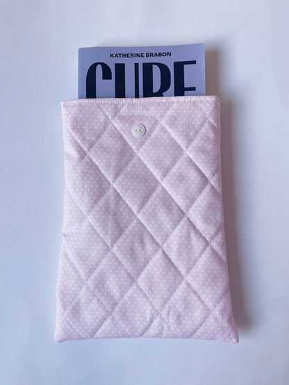 Pink Polka Large Book Sleeve