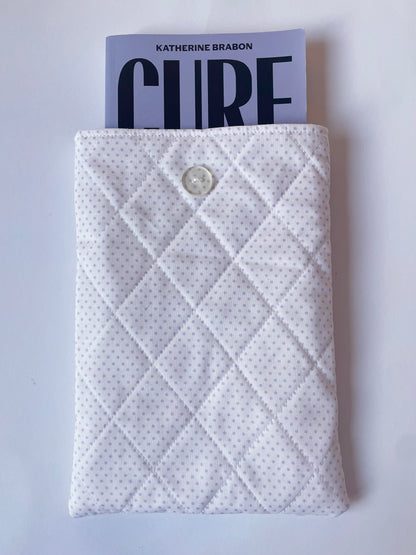 Lilac Polka Large Book Sleeve