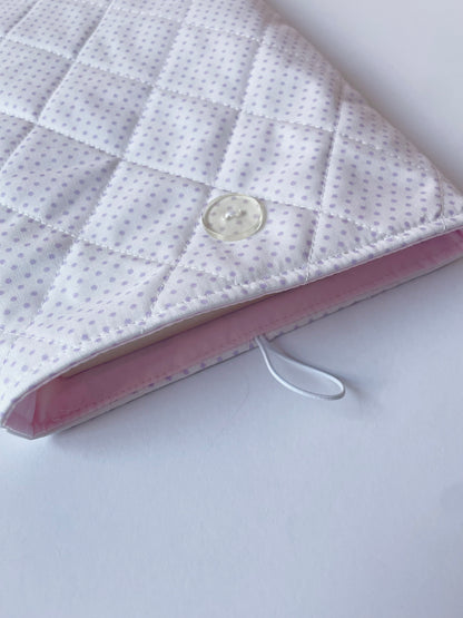 Lilac Polka Large Book Sleeve