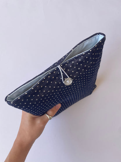 Navy Polka Dot Book Sleeve