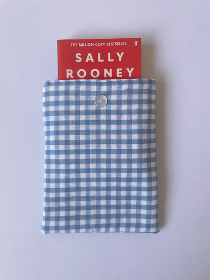 Sky Gingham Book Sleeve