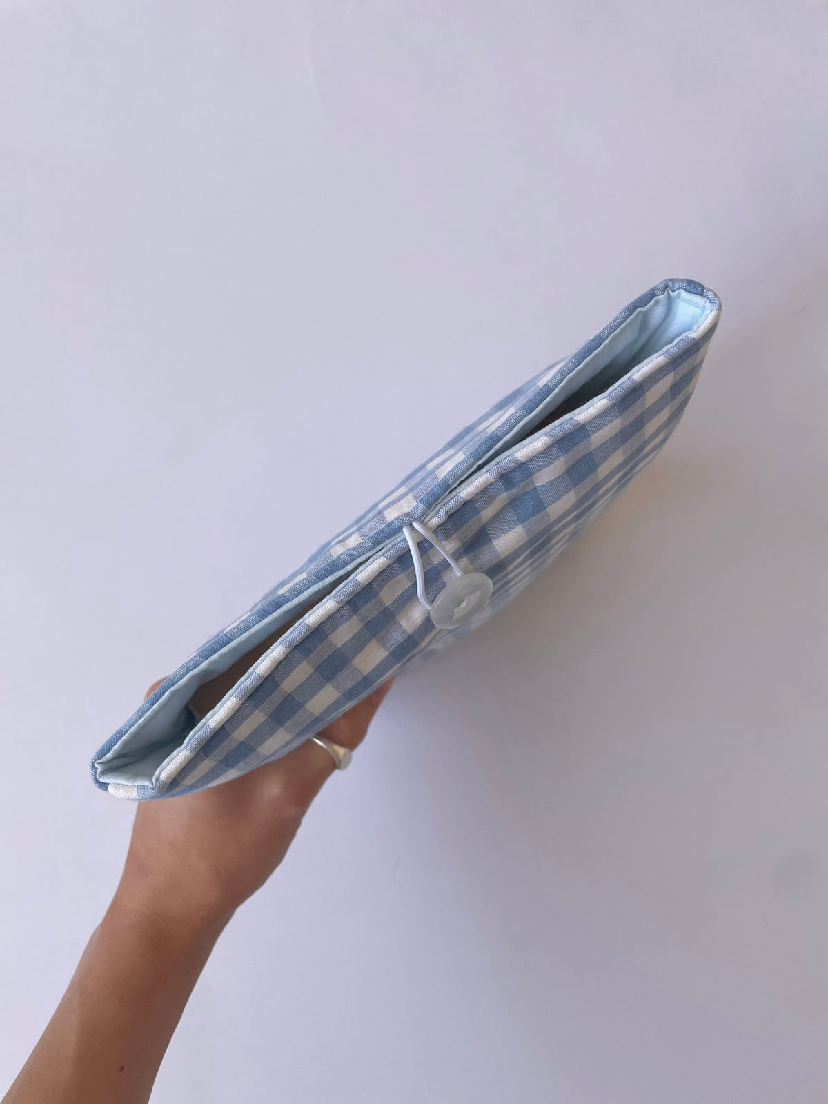 Sky Gingham Book Sleeve