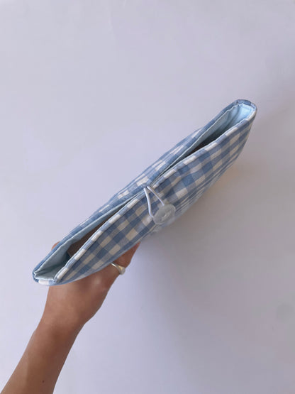 Sky Gingham Book Sleeve