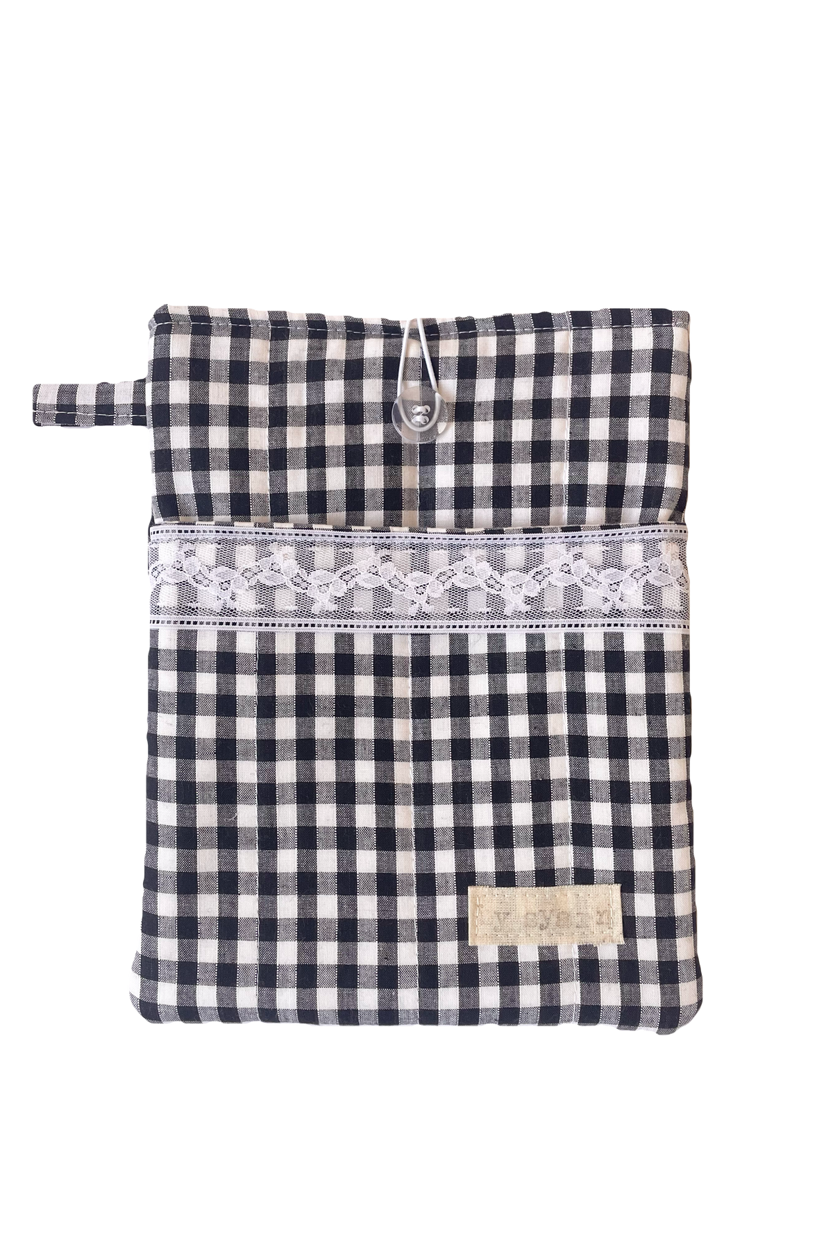 Gingham Book Sleeve with Pocket