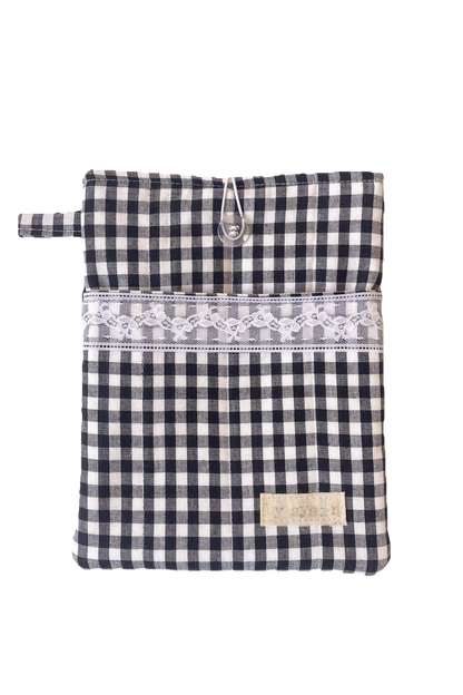 Gingham Book Sleeve with Pocket