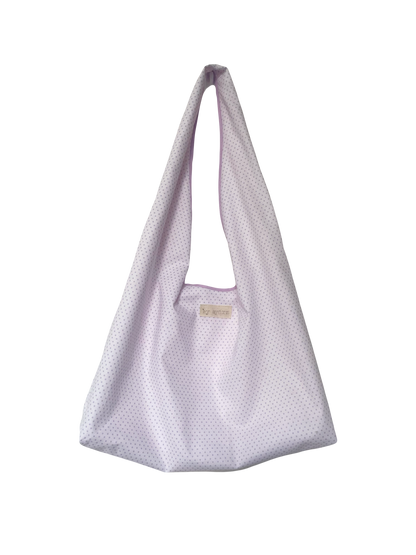 Lilac Polka Slouchy Bag